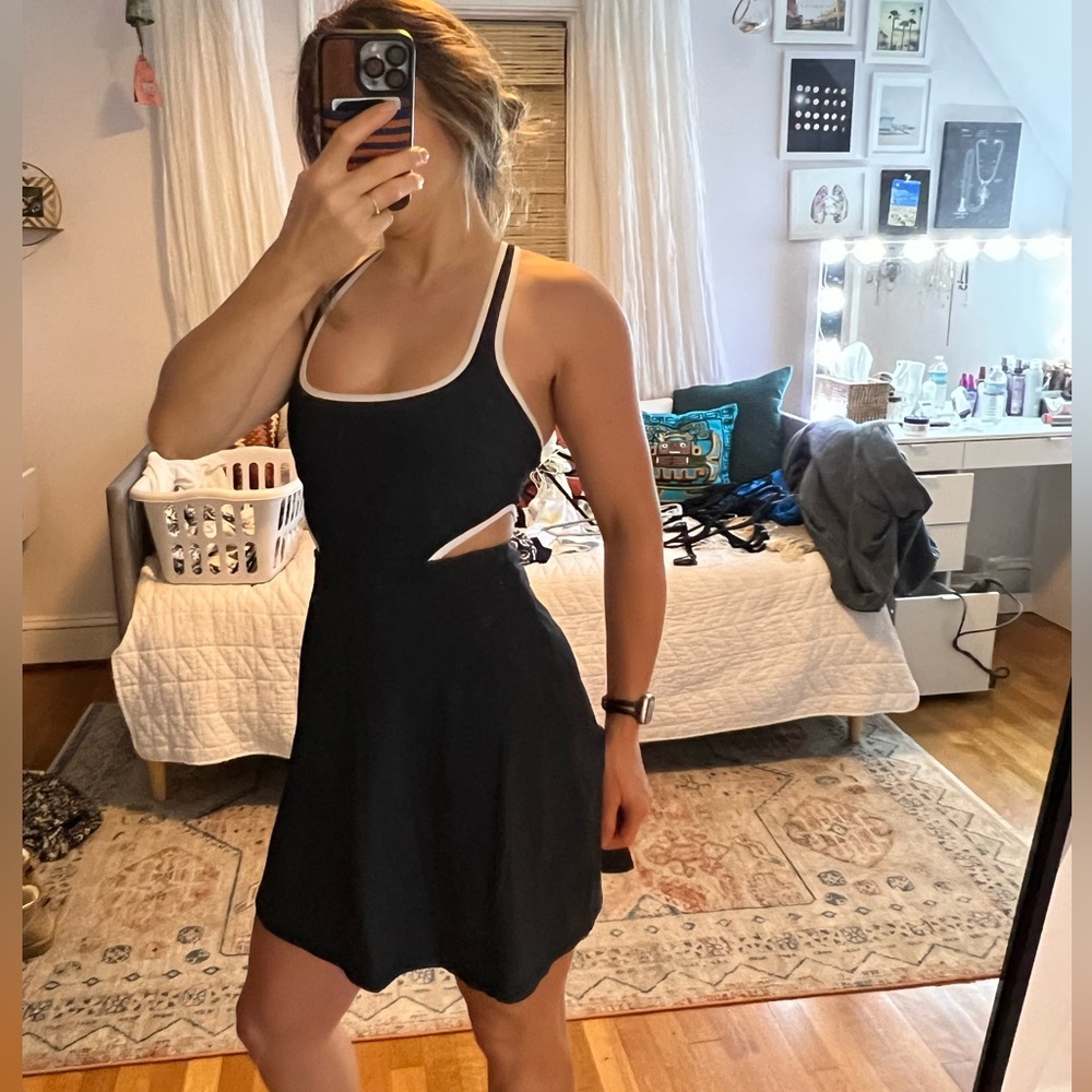 Abercrombie & Fitch Black Mini Dress with White Trim
